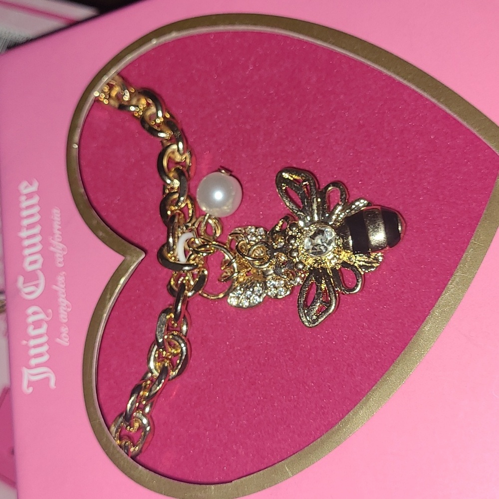 Juicy Couture Gold and Black Bee Necklace